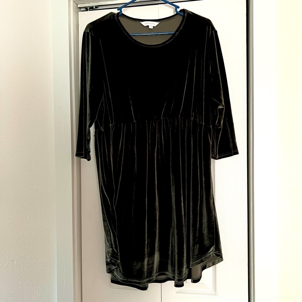 Green velvet dress